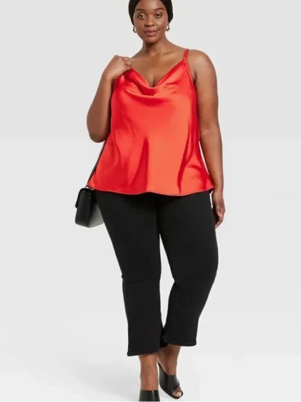 AVA & VIV Red Satin Strap Blouse - XXL